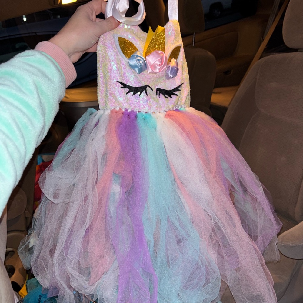 Unicorn Tutu Dress with Pastel Colors